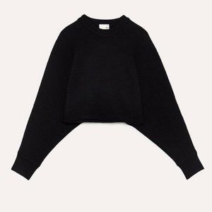 Wilfred Free Aritzia Lolan Cropped Sweater Black